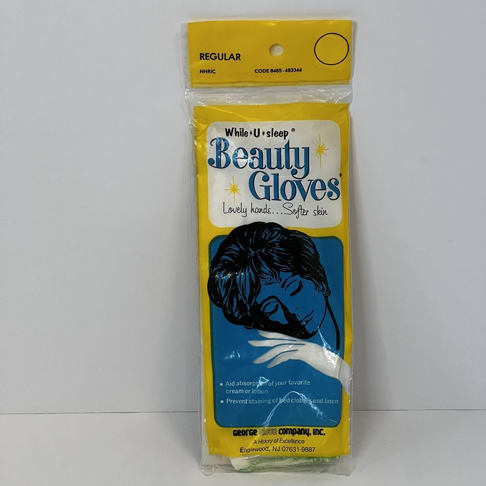 Vintage While U Sleep beauty gloves-regular cotton/acrylic‎ 1 pair new